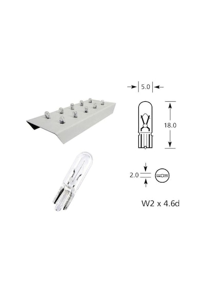 10 Adet 12v T5 1.2w Mini Dipsiz Standart Renk Ampul