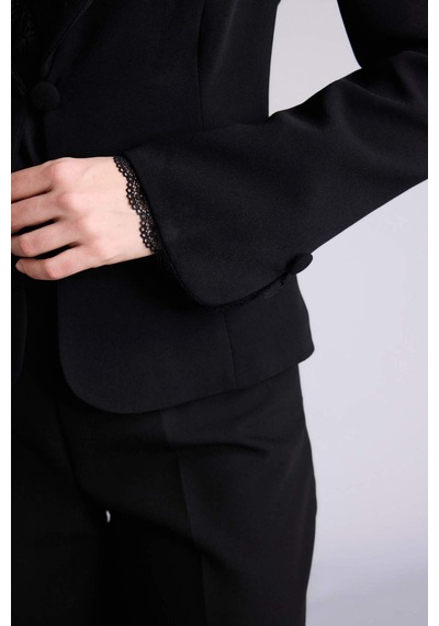 Defacto Fıtted Krep Blazer Ceket G7816ax26spbk81 Siyah-bk81