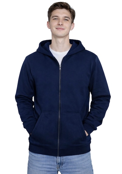Coupon Kapüşonlu Fermuarlı Sweatshirt Lacivert
