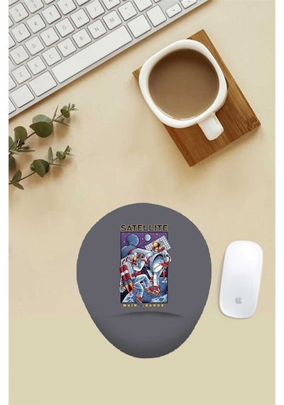 Çalışkan Astronot Desenli Bilek Destekli Mouse Pad Mousepad