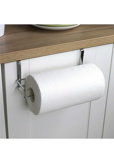 Dolap Kapağı Kağıt Havlu Askısı, Krom Askılı Kağıt Havluluk, Krom Banyo Ve Mutfak Havlusu Siyah