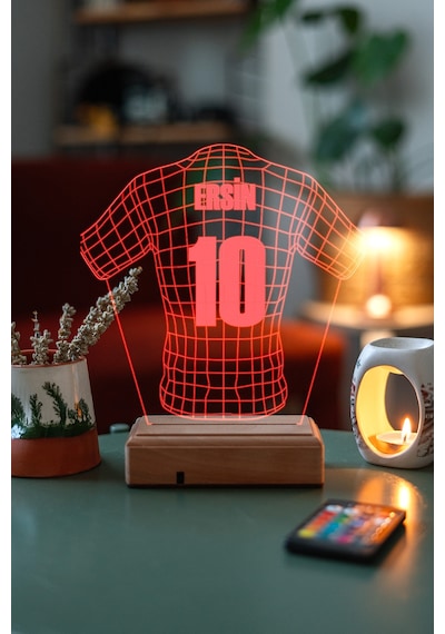 Futbol Sevenlere Hediye Tasarım 3D Led Forma Gece Lambası Futbol Sevenlere Hediye Tasarım 3D Led Forma Gece Lambası
