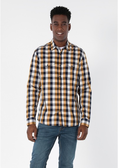 Colin's Colins Slim Fit Shirt Neck Erkek Sari Uzun Kol Gömlek Cl1057639 Q1.v1 Yls Safran