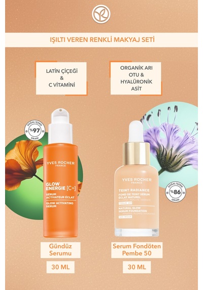 Yves Rocher Is Iltı Veren Renkli Makyaj Seti- Serum Fondoten 30ml & Serum 30 Ml -pembe 50