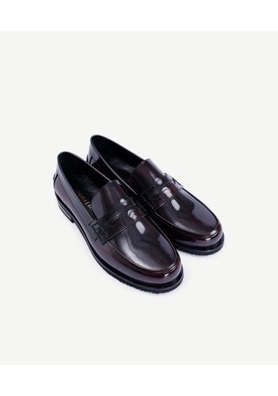 Yargıcı Düz Renk Saraç Detaylı Deri Loafer 25kkay4033x 016 Bordo