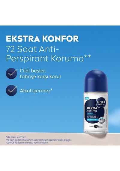 Nıvea Derma Control Defend Erkek Roll-on 50 Ml X 3 Adet