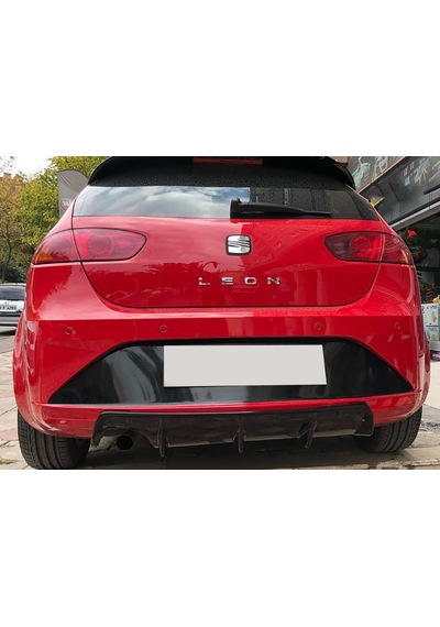 Seat Leon Mk2.5 Difüzör Difizör Plastik Parlak Siyah 2009 2010 2011 2012 Arka-bodykit-ek-karlık