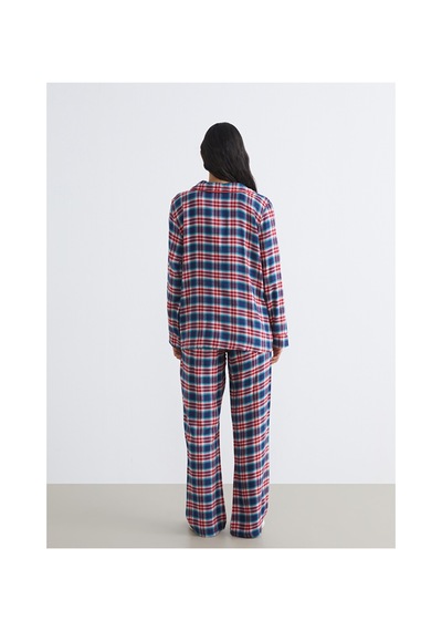 Lcw Dream Kırmızı Gömlek Yaka Ekose Kadın Pijama Takımı