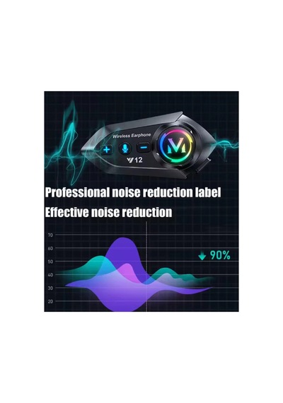 Y12 Motor Kask Kulaklık Rgb Modlu Radyolu Motosiklet Kulaklık 5.3 Bluetooth Intercom 55105135