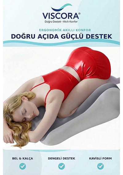 Üçgen Pozisyon Yastığı İlişki Ve Dinlenme Pozisyon Desteği 3d Ergonomik Visco Gri