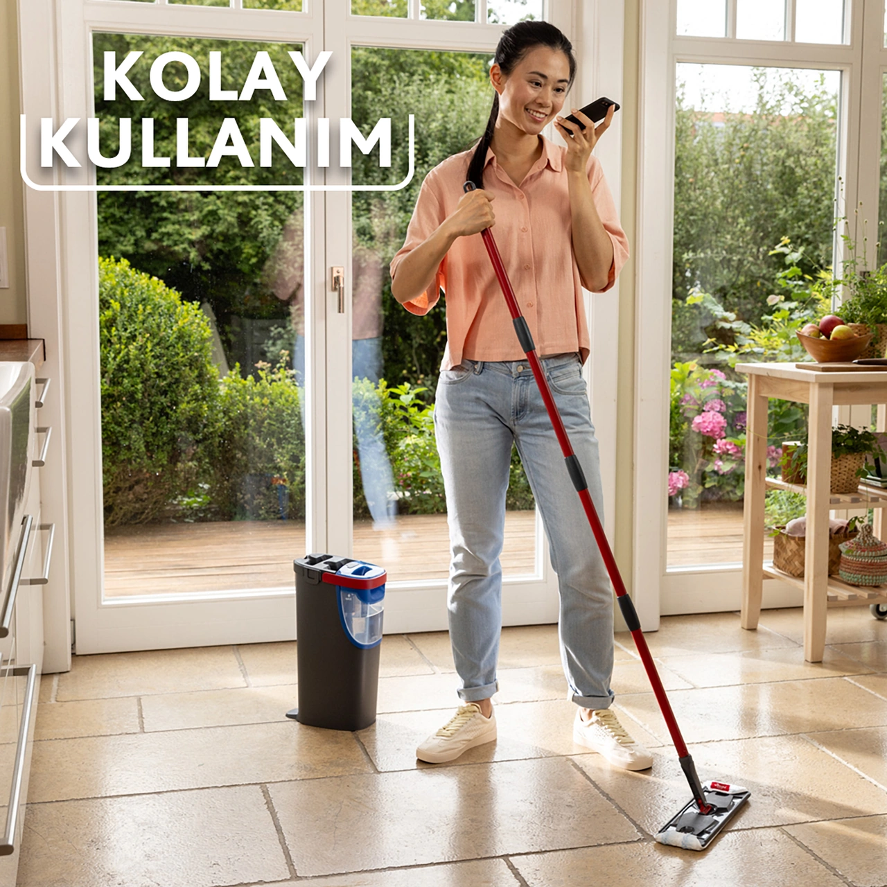 Vileda Vld0000000472 H2pro %100 Kirli Ve Temiz Suyu Ayıran Temizlik Seti & Mikrofiber Mop Vileda