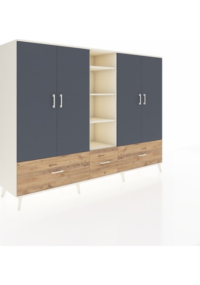Hyperion Dolap 12 Raflı 3 Çekmeceli 4 Kapaklı 220x44x163 Aytaşı-a Aytaşı-antrasit/çam Hyperion Dolap 12 Raflı 3 Çekmeceli 4 Kapaklı 220x44x163 Aytaşı-a Aytaşı-antrasit/çam