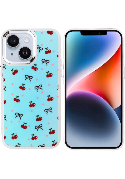 Zore Apple Uyumlu iPhone 14 Kılıf Airbag Tasarımlı Sys Hadra Kapak - Kiraz Kiraz