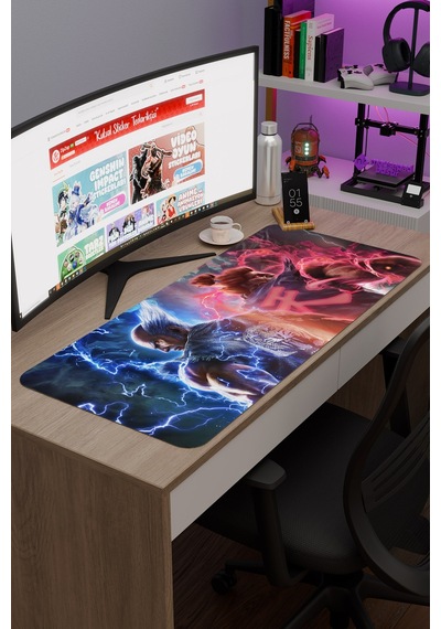 Tekken Kaymaz Dikişli Kauçuk Oyuncu Mousepad V4 - 90x40 Xxl Gaming Mouse Pad Fare Altlığı