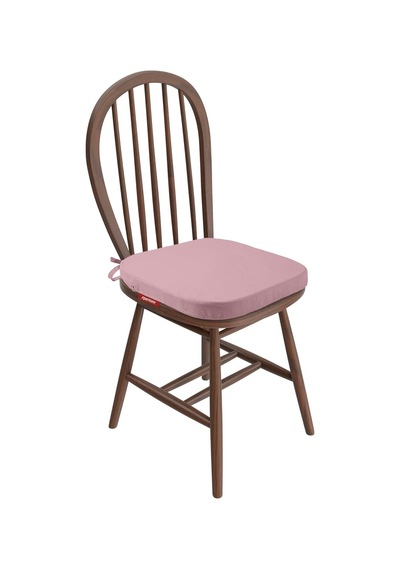 Sandalye Minderi Oval 42x42x5 Cm Fermuarlı Yıkanabilir Kılıf, Bağcıklı Kaymaz, Leke Tutmaz Oturma Minderi Pembe Çok Renkli