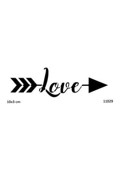 Airbrush Tattoo Love Aşk Oku Yapışkanlı Stencil Süsleme Ve Boyama Kalıbı