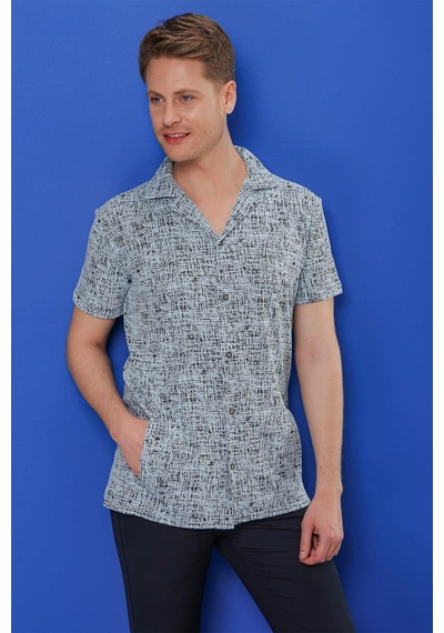 Efor G 1535 Slim Fit Mavi Klasik Gömlek Mavi