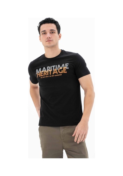 AR-MA Arma Erkek Slim Fit Bisiklet Yaka Tişört Y25344452201 Siyah