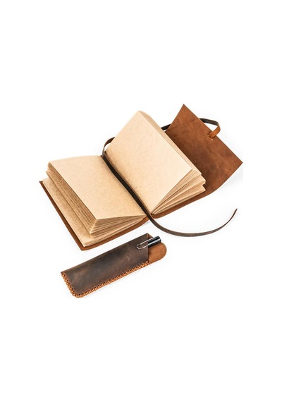 Hatıra Hakiki Deri Defter Günlük Erkekler Ve Kadınlar İçin 260 Kraft Çizgisiz Sayfalar El Yapımı Vintage Kahvere Genel