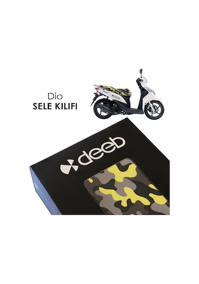 Deeb Honda Dio Kamuflaj Sele Kılıfı Örtüsü Gri Sarı