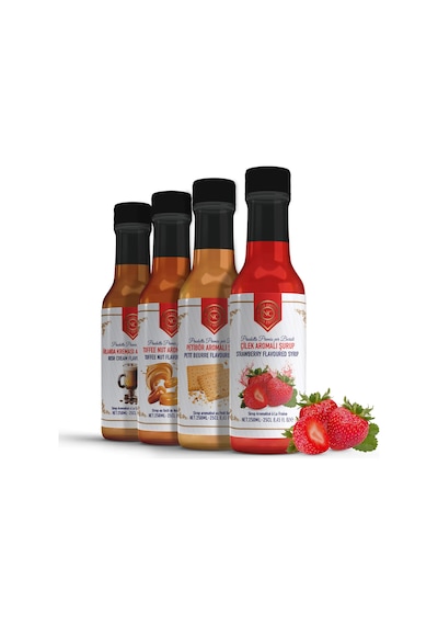 Nish Petibör, Irish Cream, Toffee Nut, Çilek Aromalı Şurup 4'lü Set 4x250 Ml -pet Şişe