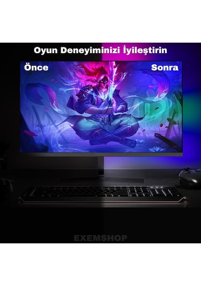 Bilgisayar Ambilight Işığı Görüntüye Duyarlı Ambilight Led 23-24.5 Inç Uyumlu
