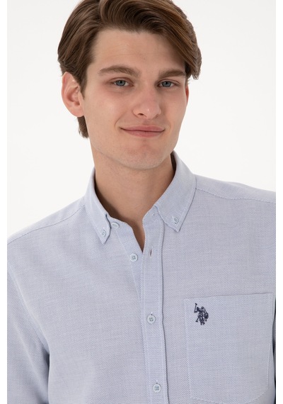 U.S. Polo Assn. Erkek Lacivert Regular Fit Cepli Gömlek 50306340-VR033