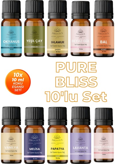 Pure Bliss 10'lu Set Oda Kokusu Esansı - Bebekler İçin 10x10ml Karışık