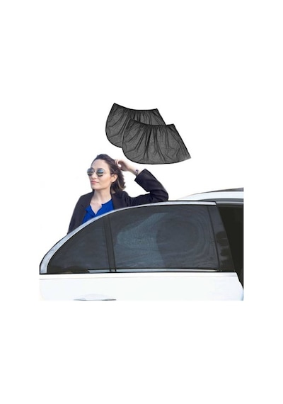 2 Adet Araba Yan Cam Perdesi Sineklik Araç Oto Güneşlik Örtü Perd