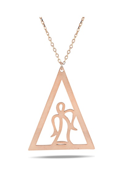 Kuyumcudukkani Zincirli "üçgen İçinde Melek"figürlü Kolye-37133-r Rose Gold