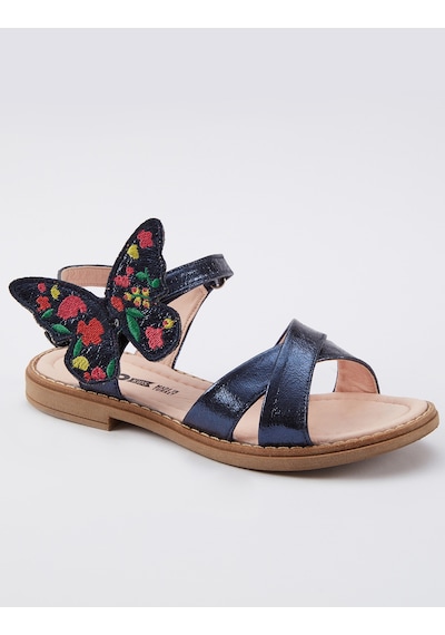Denokids Kelebek Kız Sandalet Siyah