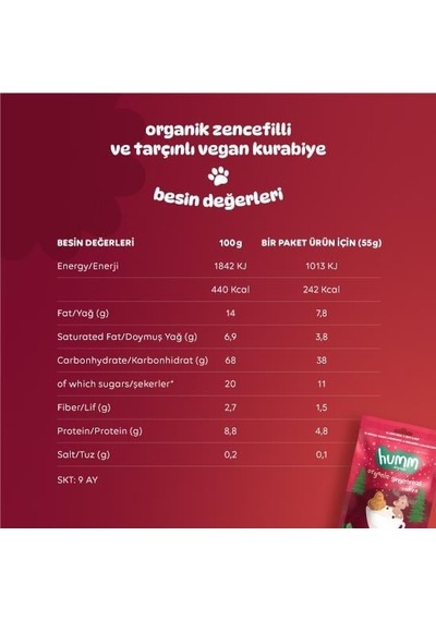 Bezos Organik Zencefilli Ve Tarçınlı Vegan Kurabiye 55 Gr Nıda