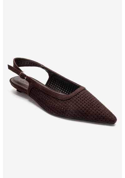 Luvishoes Avıva Kahverengi Süet Sivri Burunlu Kadın Alçak Topuklu Ayakkabı