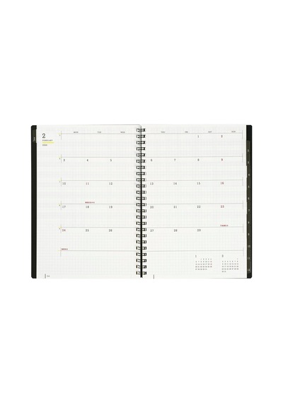 Mnemosyne Monatskalender 2025, Monatsplaner Mit Registerkarten, 21,6 X 14,7 Cm A5 , 1 Ea Mnd283-25 Çok Renkli