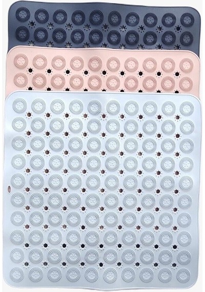 Kare Masajlı Silikon Banyo & Duş Kaydırmazı Pembe Renk Pembe