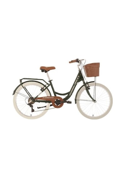 Bisan Sorrento-s Kadın Şehir Bisikleti 36cm V 24 Jant 7 Vites Yeşil Silver Çok Renkli