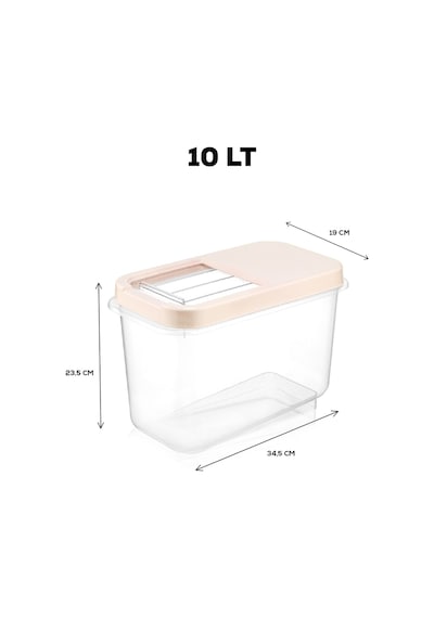 Meleni Home 3'lü 10 Lt Kayar Kapaklı Tablet Deterjan Saklama Kutusu - Etiketli Deterjan Saklama Kabı Krem