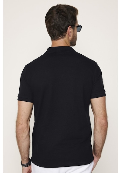 Tudors 30765 Slim Fit Pamuklu Serin Tutan Kumaş Erkek Tişört Siyah