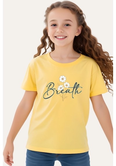 Panios Kids Baskısız Düz Kız Çocuk Tişört Çok Renkli