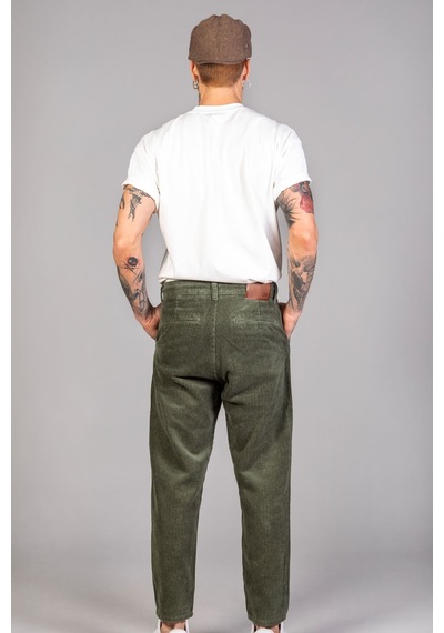 Little Cup Jeans Co Erkek Haki Baggy Fit Rahat Kalıp Kadife Pantolon