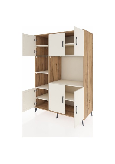 Kronos Dolap 9 Raflı 6 Kapaklı 132x59x195 Çam-aytaşı/aytaşı Çam