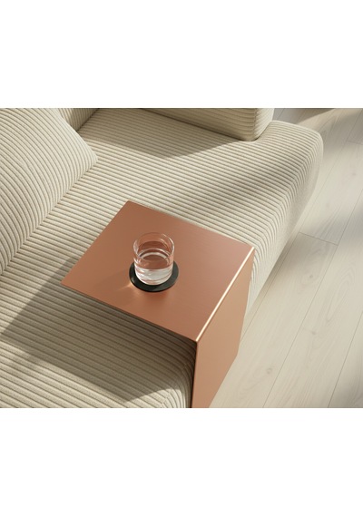 Metal Koltuk Üstü C Sehpa Modern Minimal Yan Sehpa Turuncu