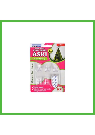 Vaveni 5li Küçük Şeffaf Yapışkanlı Askı Arz Diğer