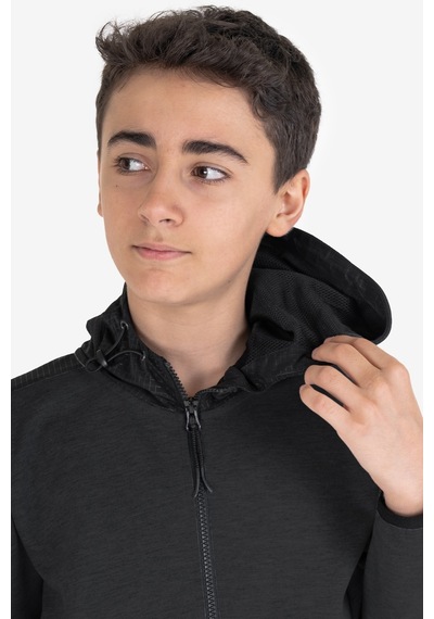 Lescon Siyah Çocuk Fermuarlı Kapüşonlu Sweatshirt 23n-3101