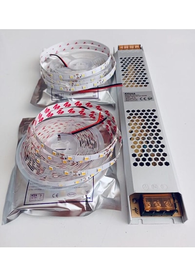 30 Metre Beyaz Şerit Led + 30 Amper Trafo İç Mekan Silikonsuz
