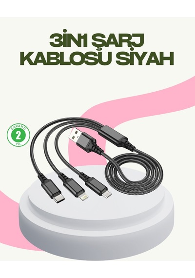 Hızlı Şarj Destekli Çoklu Şarj Kablosu Seyahat Ve Günlük Kullanım Mh-hs4074-2598