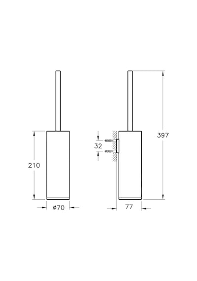 VitrA Origin A4489434 Tuvalet Fırçalığı, Fırçalı Nikel, Duvardan