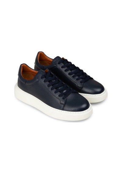 Deery Erkek Hakiki Deri Lacivert Sneaker Ayakkabı - 04651mlcve01