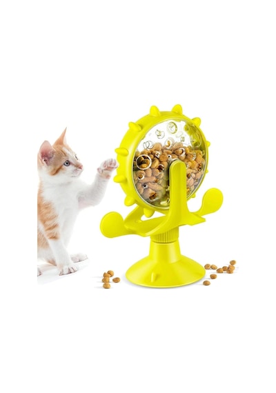 Lily Pet Yuvarlak Dönen Çarkıfelek Ödül Mama Zeka İnteraktif Kedi Oyuncağı