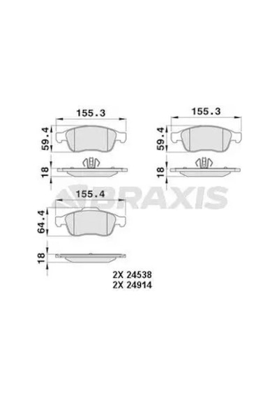 Dacia Dokker On Fren Balatasi 1.5 Dci 2012-2019 Braxıs Aa0060